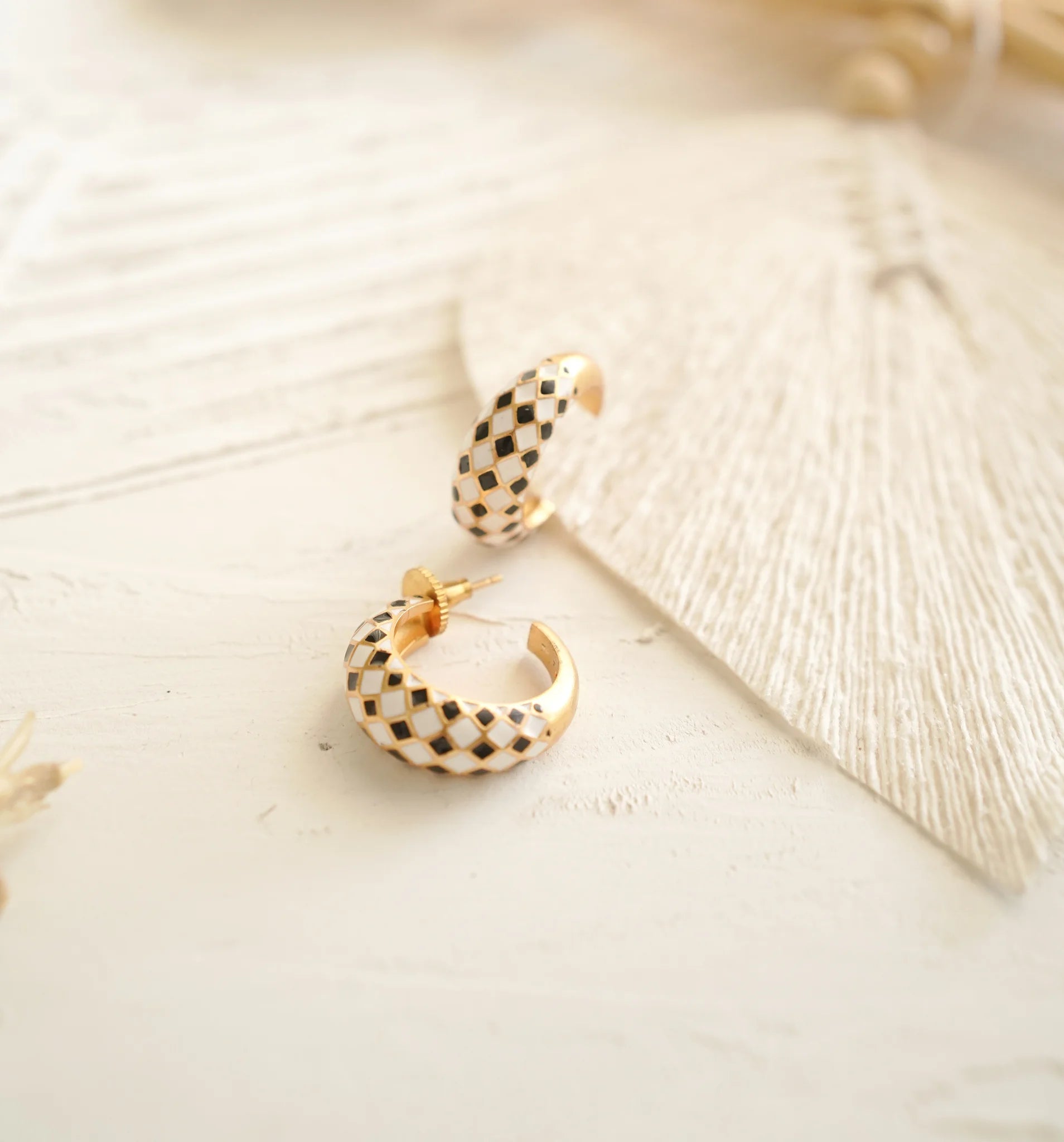 Checkered Hoops (Enamel)